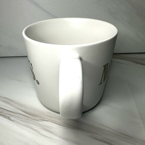 Mrs. Threshold Stoneware Mug White and Gold NWT - Picture 3 of 7